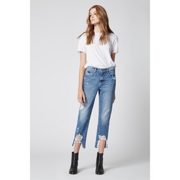 BlankNYC size 24 The Madison Crop high Rise Distressed Jeans in happy Hour - Picture 1 of 9